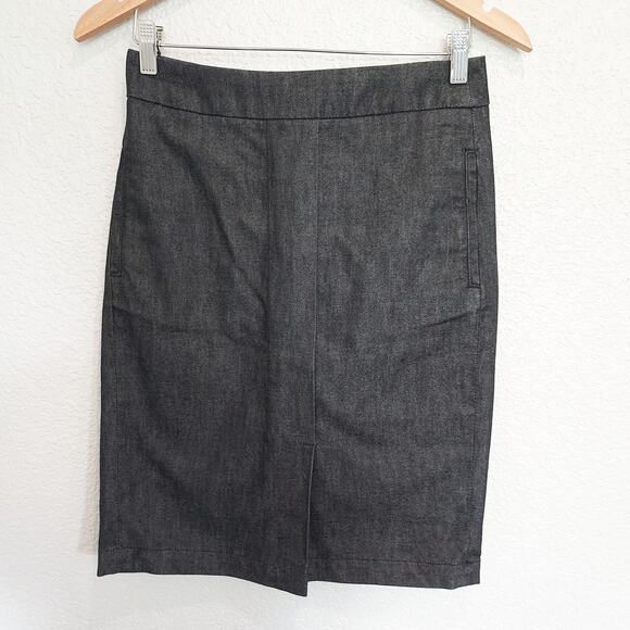 Talbots Black Denim Knee Length Skirt Size SP - Picture 1 of 9